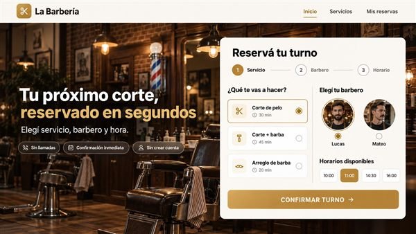 Barbería · Agenda de servicios